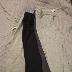 Kids' Cozy Jogger Pants Set - Black, Gray, and Light Gray Lot Of 4 Pair